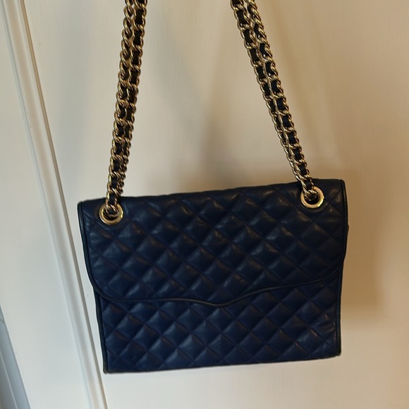 Rebecca Minkoff Large Quilted Leather Affair Bag  Blue Crossbody/Shoulder Bag - Picture 3 of 13